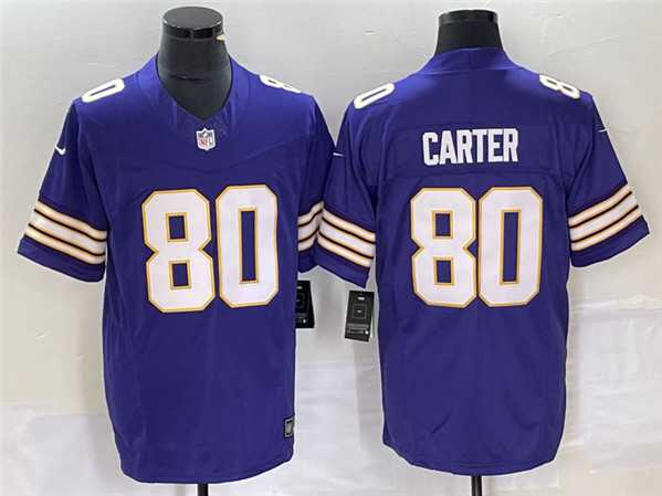 Mens Minnesota Vikings #80 Cris Carter Purple 2023 F.U.S.E. Vapor Untouchable Limited Stitched Jersey->minnesota vikings->NFL Jersey